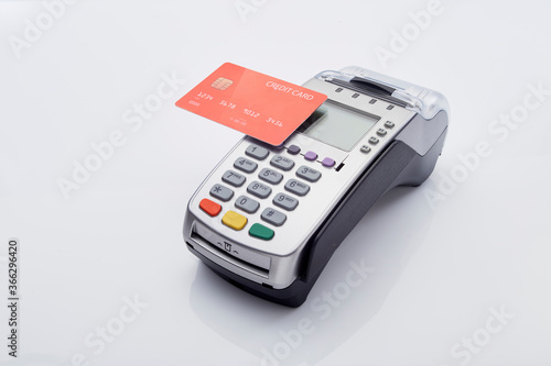 Red Credit card and pos terminal