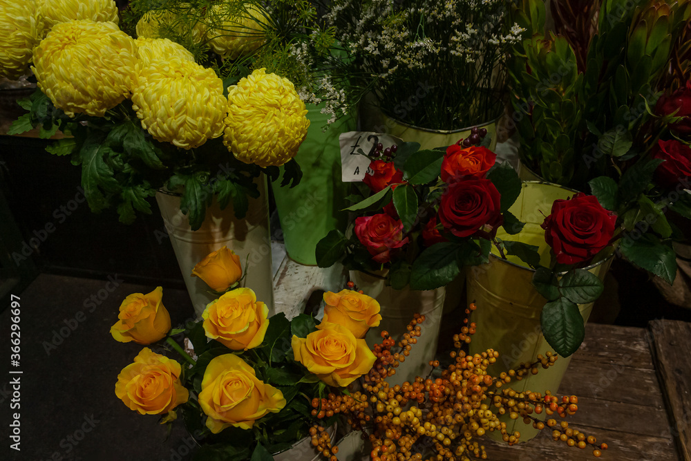 Various flowers on display