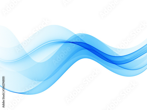 Smooth waves or lines .Abstract background.Blue wave Vector eps10