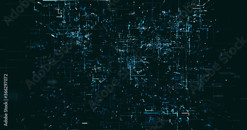 Abstract digital network data background, 3D rendering