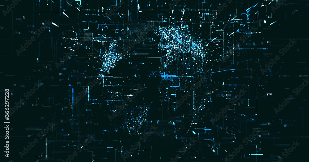 Fototapeta premium Abstract digital network data background, 3D rendering