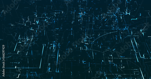 Abstract digital network data background, 3D rendering