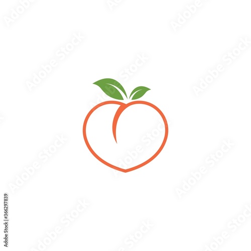 peach fruit icon vector illustrtion design