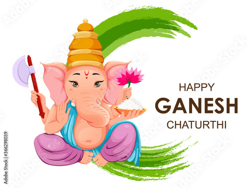 Lord Ganesha, idol in traditional Indian clothes