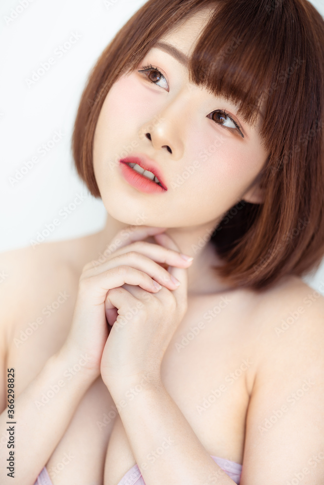 Headshot portrait of young asian woman sexy girl using as background cosmetics woman makeup fashion people model Headshot portrait of young asian woman sexy girl using as background cosmetics woman makeup fashion people model