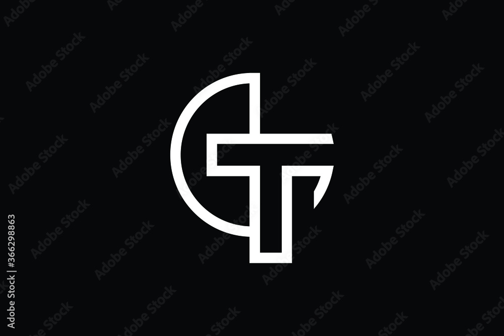 Minimal Innovative Initial GT logo and TG logo. Letter GT TG creative elegant Monogram. Premium Business logo icon. White color on black background Minimal Innovative Initial GT logo and TG logo. Letter GT TG creative elegant Monogram. Premium Business logo icon. White color on black background