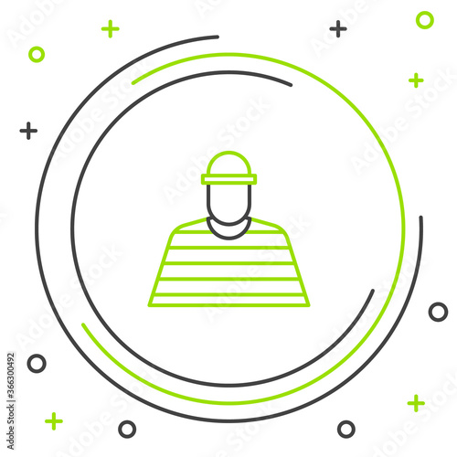 Line Prisoner icon isolated on white background. Colorful outline concept. Vector.