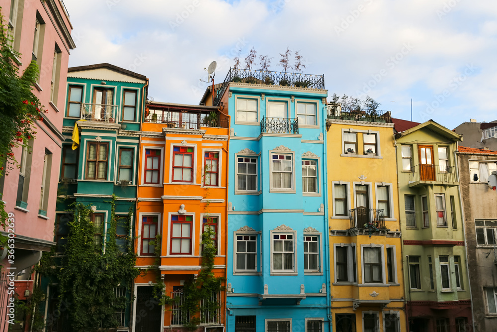 Naklejka premium Old Houses in Fener District, Istanbul, Turkey