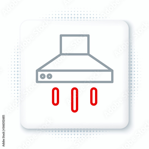Line Kitchen extractor fan icon isolated on white background. Cooker hood. Kitchen exhaust. Household appliance. Colorful outline concept. Vector.
