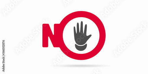 Hand forbidden sign, no entry, do not touch, dont push, off limits, vector icon