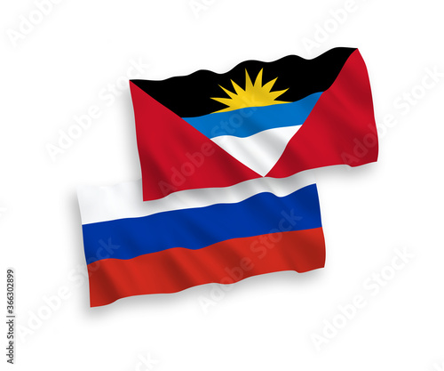 Free Download Flags of Antigua and Barbuda and Russia on a white background - GFXLoad