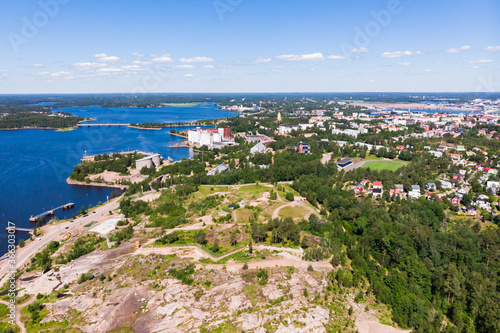 Fototapeta Naklejka Na Ścianę i Meble -  Aerial panoramic view of island Kotkansaari in Kotka, Finland