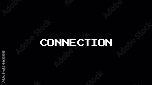 Connection concept with glitch and noise distortion. 4k video.