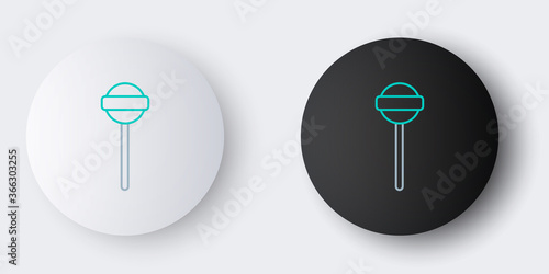 Line Lollipop icon isolated on grey background. Food, delicious symbol. Colorful outline concept. Vector.