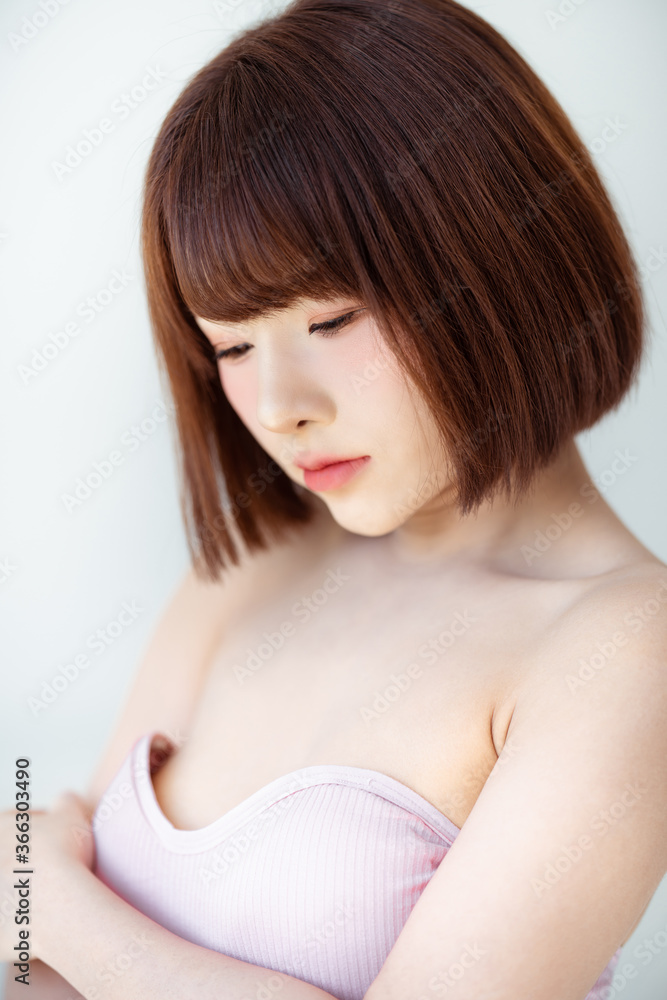 Headshot portrait of young asian woman sexy girl using as background cosmetics woman makeup fashion people model Headshot portrait of young asian woman sexy girl using as background cosmetics woman makeup fashion people model