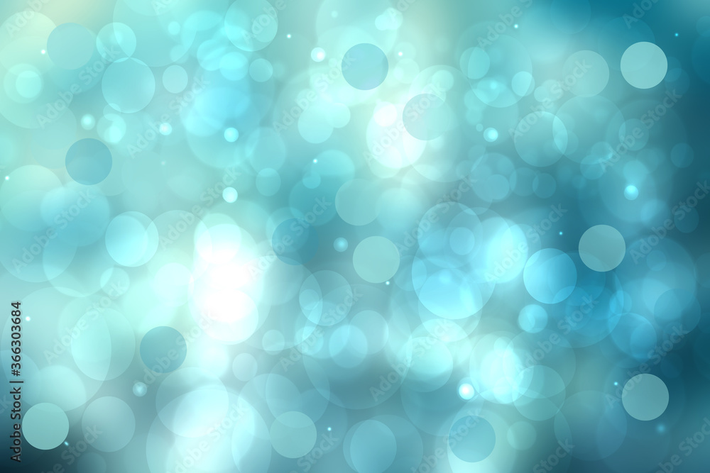 Abstract gradient of light blue turquoise dark blue background texture with glowing circular bokeh lights. Beautiful colorful spring or summer backdrop. Abstract gradient of light blue turquoise dark blue background texture with glowing circular bokeh lights. Beautiful colorful spring or summer backdrop.