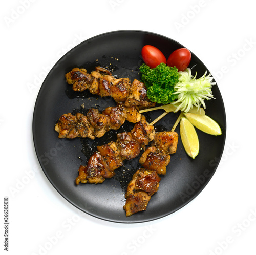 Yakitori Grilled Chicken with Black Peppers Skewers Japanese Food fusion style