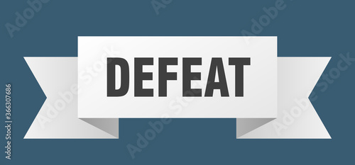 defeat ribbon. defeat paper band banner sign