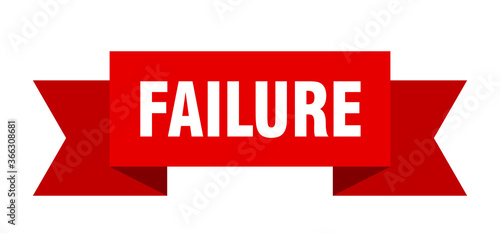 failure ribbon. failure paper band banner sign