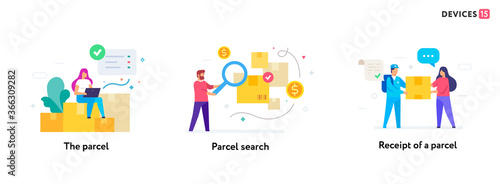 people and premises. set of icons, illustration. Smartphones tablets user interface online shopping. Flat illustration Icons infographics. Landing page site print poster.