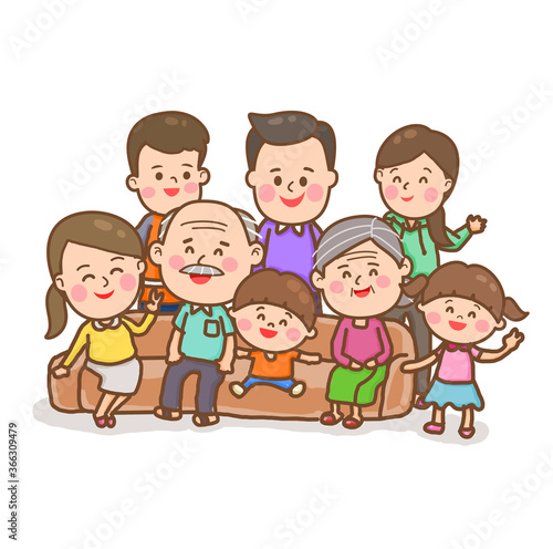 Cartoon Happy Family 