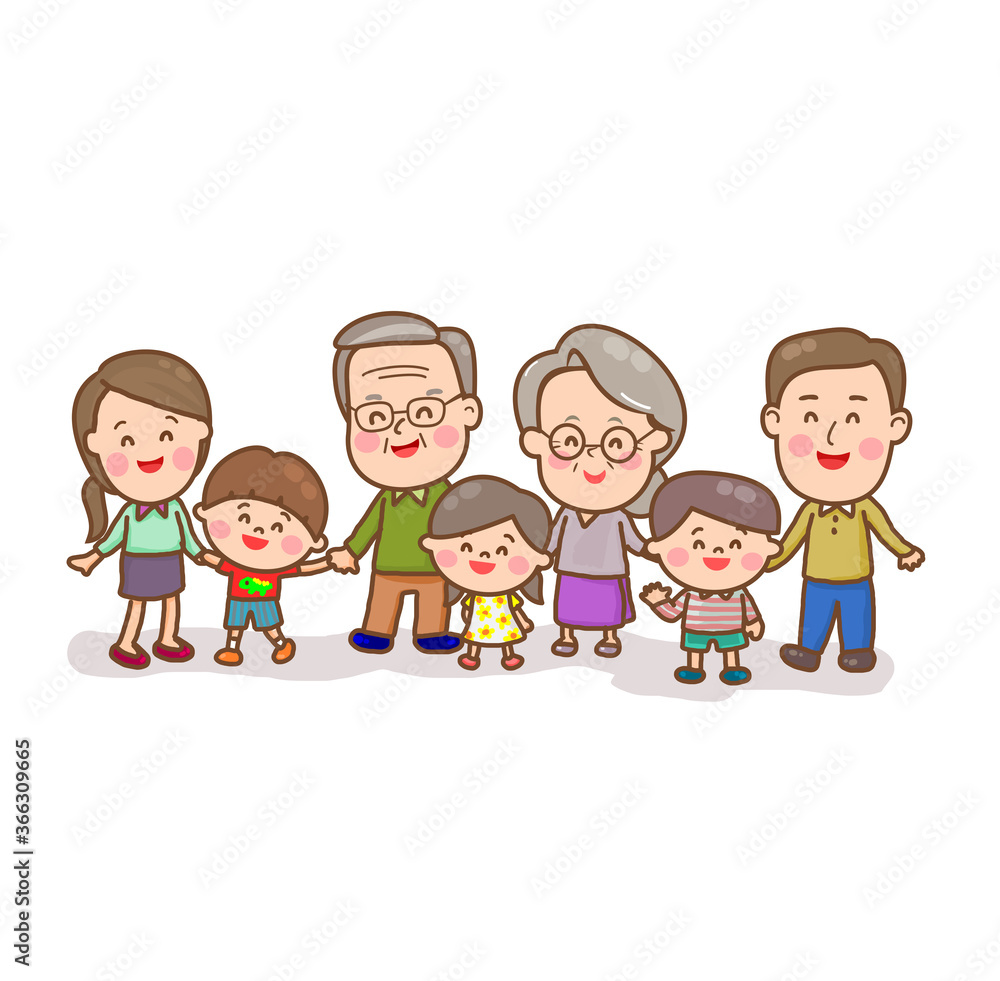 Cartoon Happy Family 