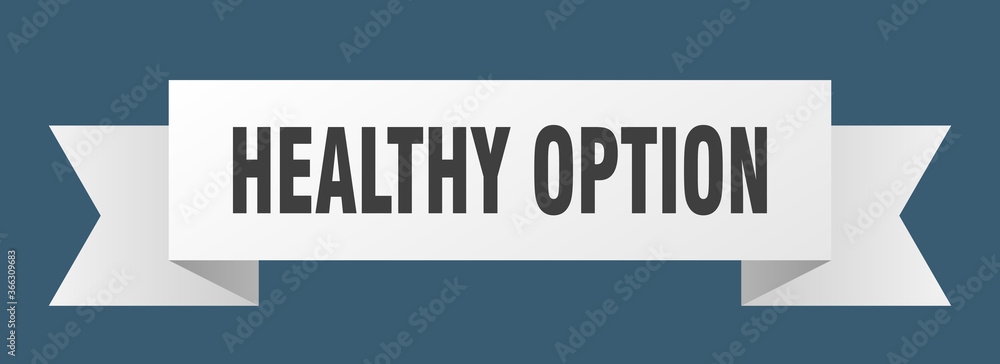 healthy option ribbon. healthy option paper band banner sign