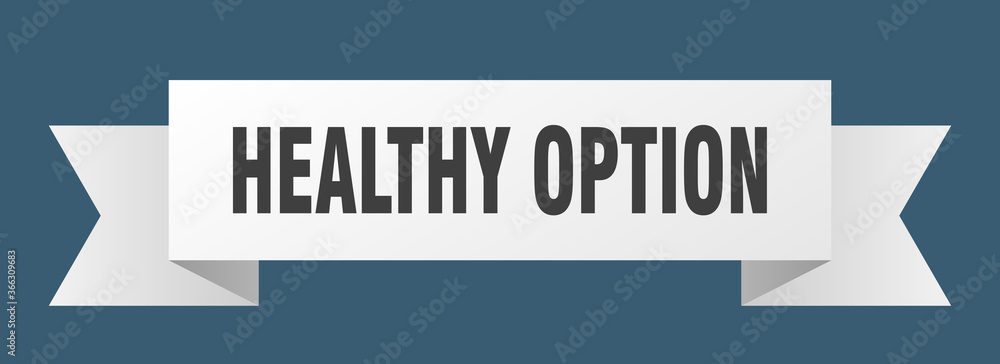 healthy option ribbon. healthy option paper band banner sign healthy option ribbon. healthy option paper band banner sign