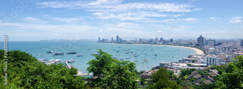 Panoramic view of Pattaya viewpoint from Pratumnak Hill.