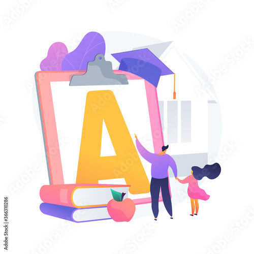 Home-school your kids abstract concept vector illustration. Distance learning, remote home education, structured school program, parents help kids study during quarantine abstract metaphor.