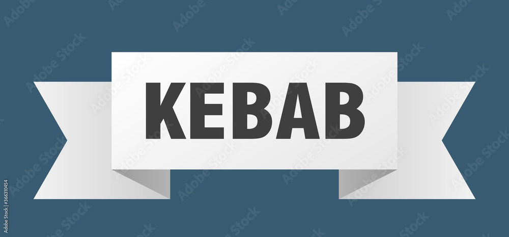 kebab ribbon. kebab paper band banner sign kebab ribbon. kebab paper band banner sign