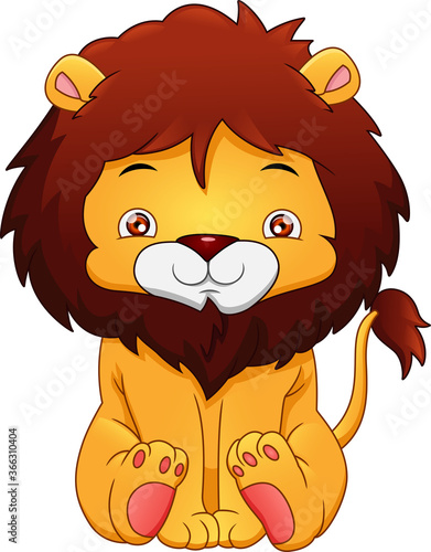 cute baby lion cartoon