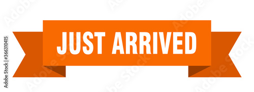 just arrived ribbon. just arrived paper band banner sign