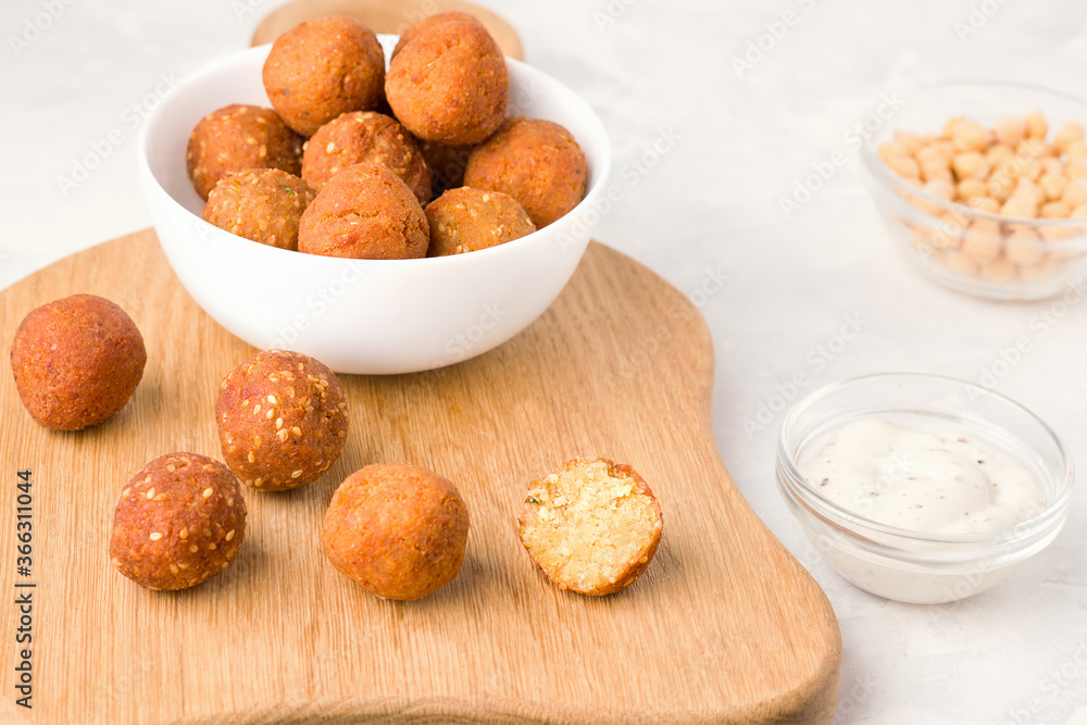Middle eastern food concept. Falafel Vegan Fried Chickpea Balls Middle eastern food concept. Falafel Vegan Fried Chickpea Balls