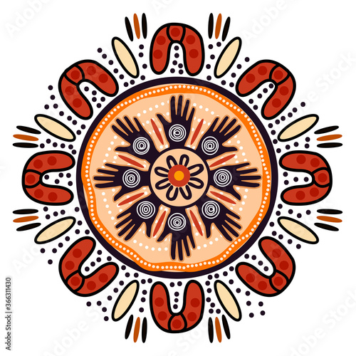 Aboriginal dot art vector background