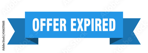 offer expired ribbon. offer expired paper band banner sign