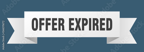 offer expired ribbon. offer expired paper band banner sign