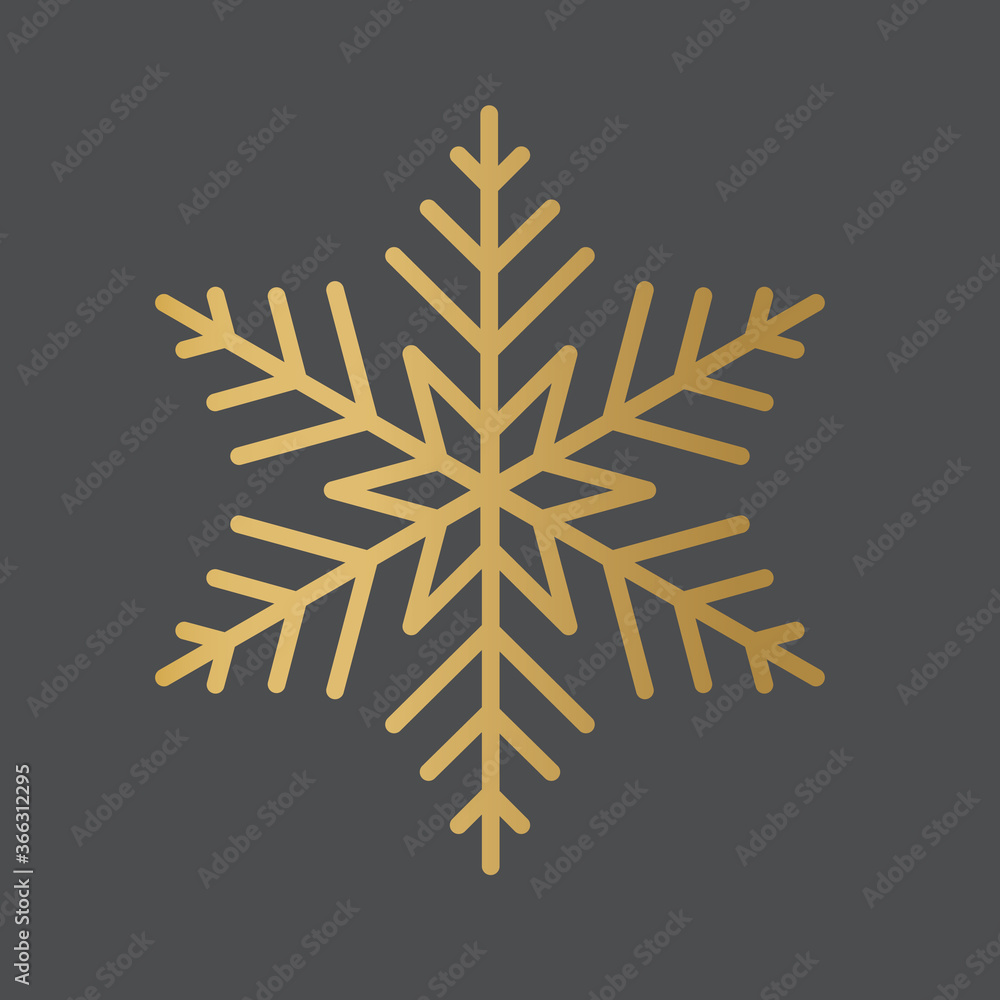golden snowflake icon- vector illustration golden snowflake icon- vector illustration