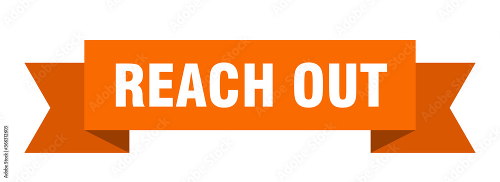 reach out ribbon. reach out paper band banner sign reach out ribbon. reach out paper band banner sign