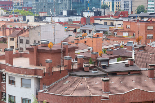 View of the city rooftops in Bilbao, Spain