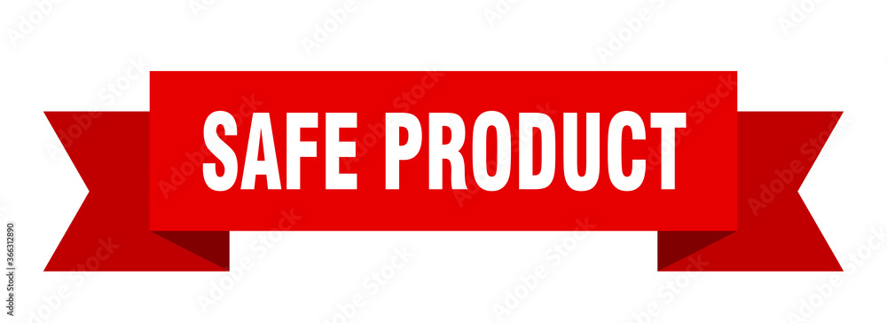 safe product ribbon. safe product paper band banner sign safe product ribbon. safe product paper band banner sign