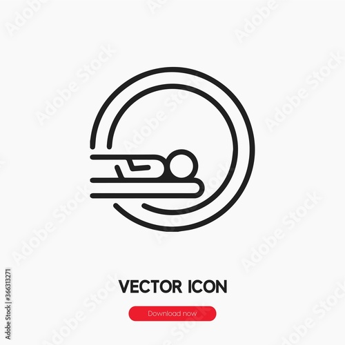 ct scan icon vector. Linear style sign for mobile concept and web design. ct scan symbol illustration. Pixel vector graphics - Vector.	