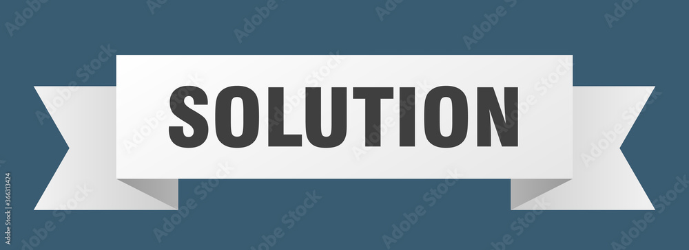 solution ribbon. solution paper band banner sign solution ribbon. solution paper band banner sign