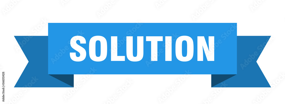 solution ribbon. solution paper band banner sign solution ribbon. solution paper band banner sign