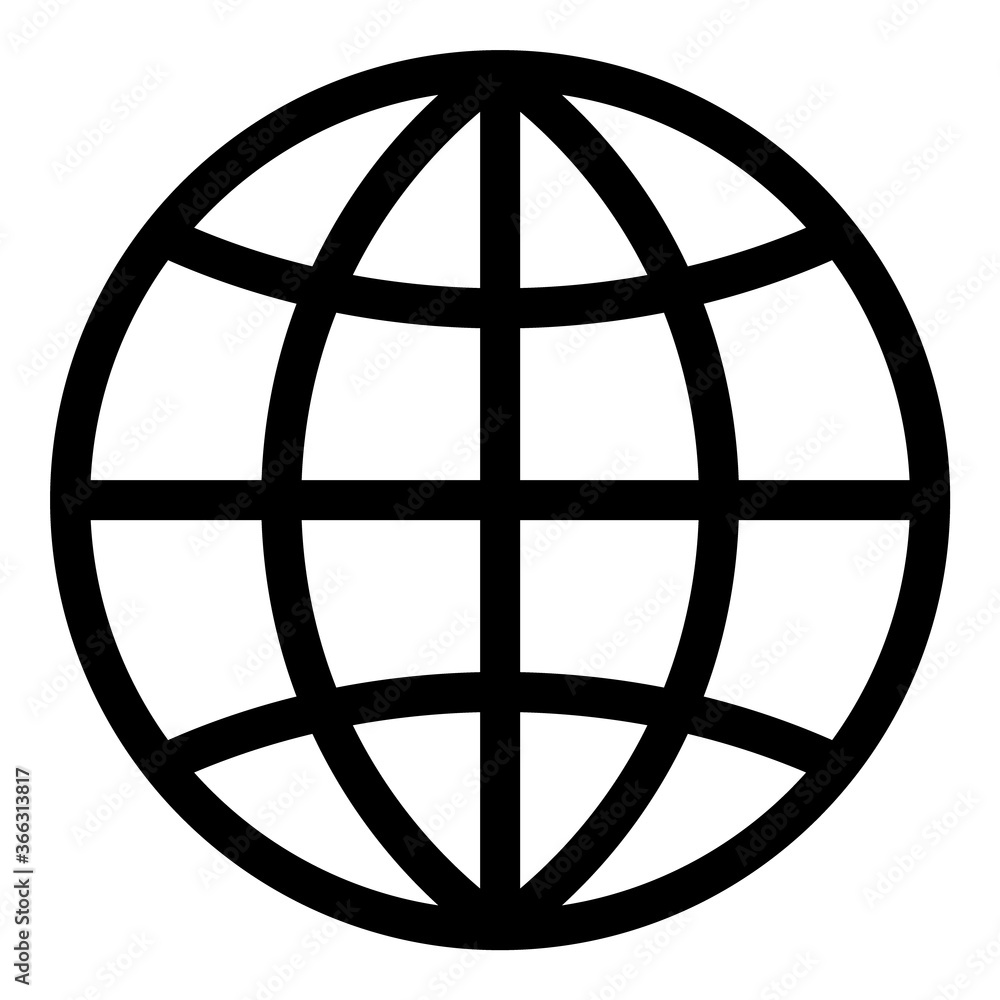 Obraz Glob płaski ikona na białym tle