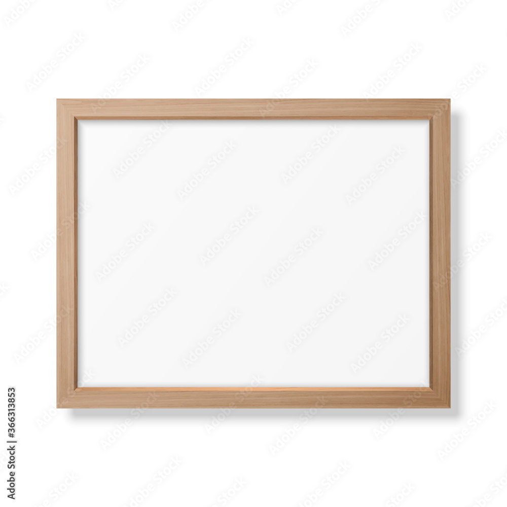 Vector 3d Realistic Horizontal Brown Wooden Simple Modern Frame Icon Closeup Isolated on White Background. It can be used for presentations. Design Template for Mockup, Front View Vector 3d Realistic Horizontal Brown Wooden Simple Modern Frame Icon Closeup Isolated on White Background. It can be used for presentations. Design Template for Mockup, Front View