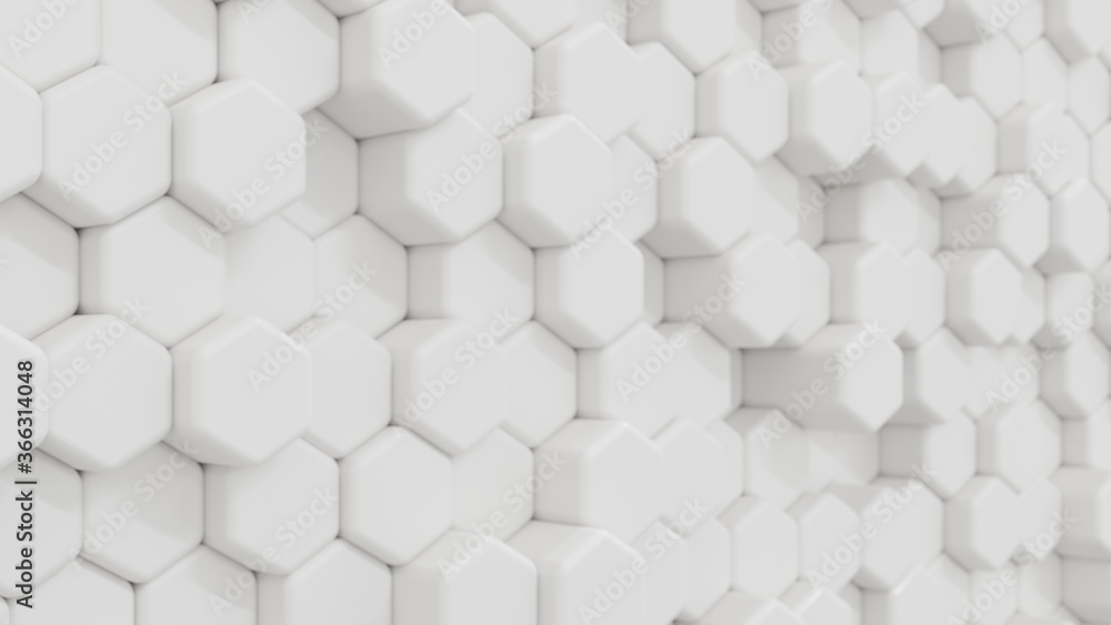 Fototapeta White triangular abstract background 3D rendering.