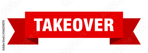 takeover ribbon. takeover paper band banner sign