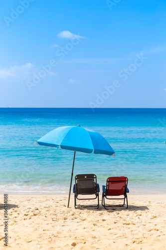 Beautiful day on the beach, summer holiday destination, outdoor day light © sirirak