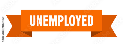 unemployed ribbon. unemployed paper band banner sign